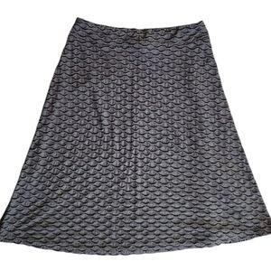 Christopher & Banks Black Patterned‎ A-Line Skirt